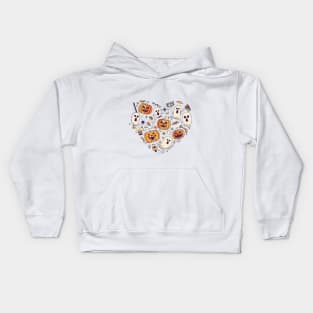 Halloween Heart Spooky Designs Kids Hoodie